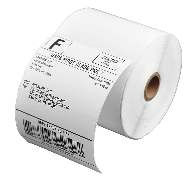 Arkscan SL450 4x6 Shipping Label in 1 Roll (450 Pages per roll) Support Arkscan Label Printers, Compatible w/Zebra LP2844, Zp-450, Zp-500, Zp-505 and Other Brands, It's Designed for Direct Thermal, White. - Image 1
